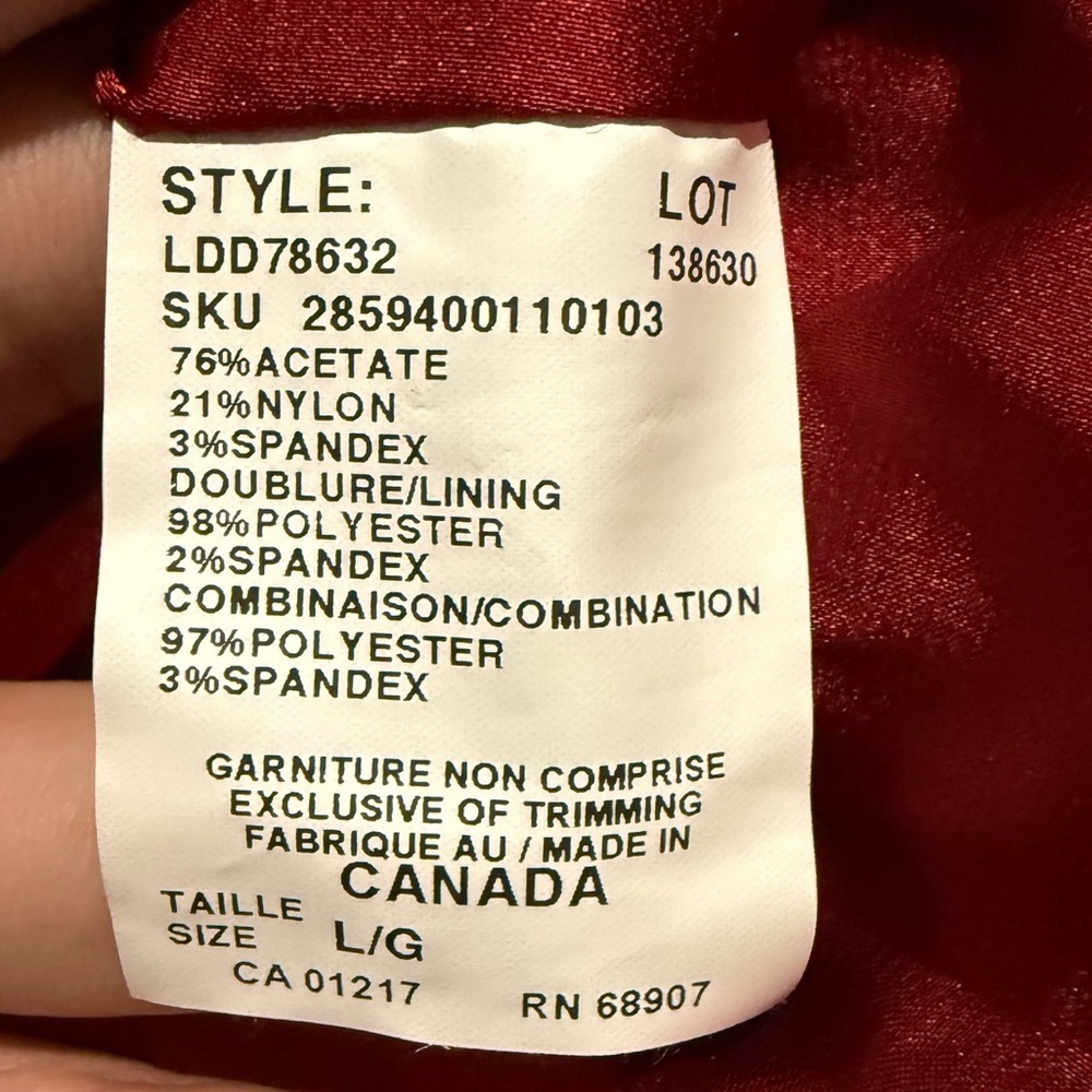 Beautiful Red Sexy Ruffle Le Chateau Dress, L - Picture 5 of 5